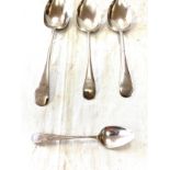 Set of 3 vintage Sheffield silver Spoons, hallmarked plus other, total weight 256grams