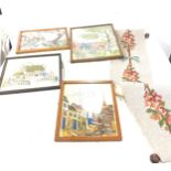 Selection of framed embroidery and tapestry etc