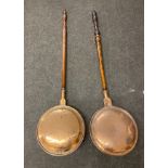 Two antique warming pans
