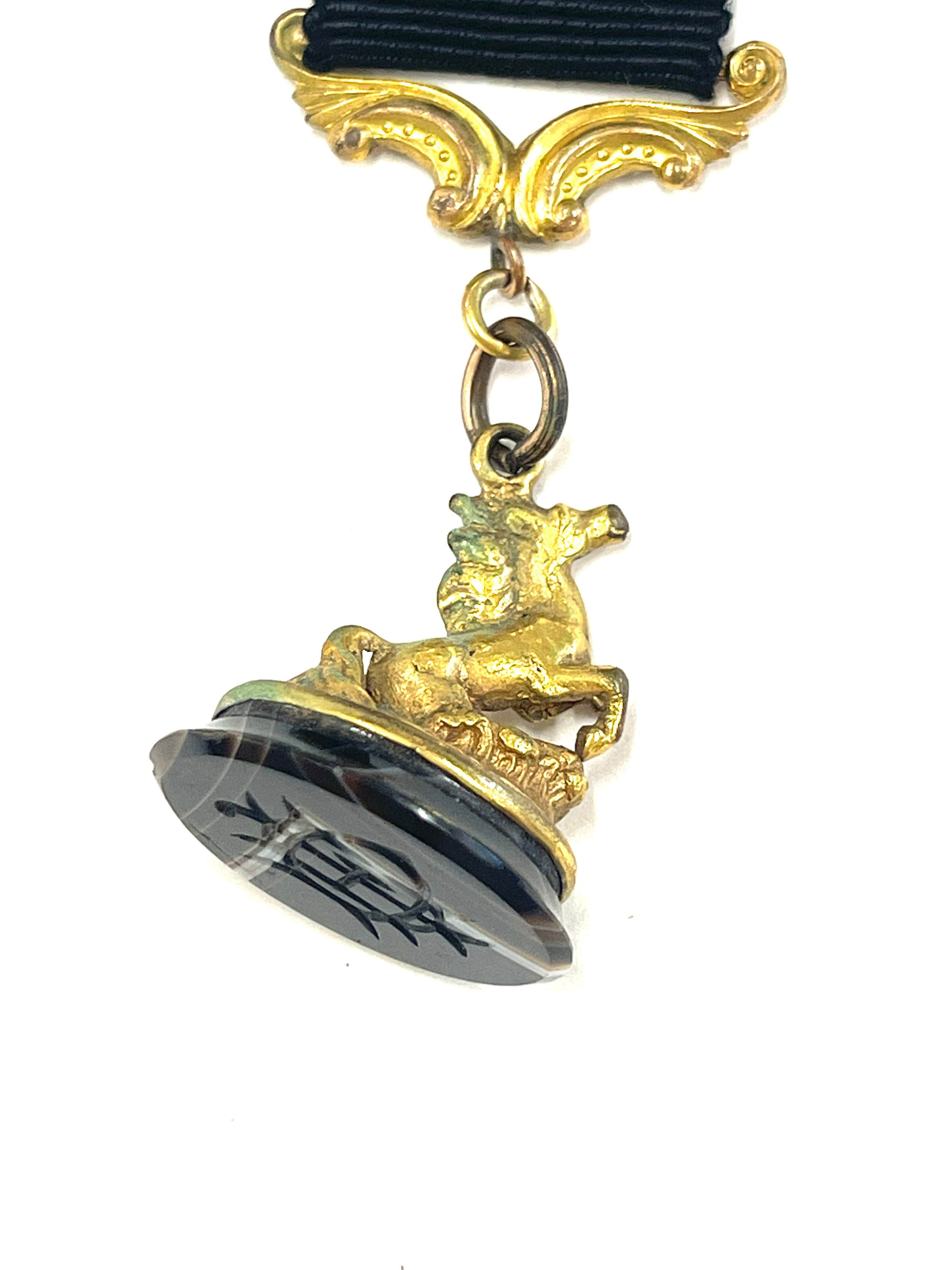 Victorian pocket watch fob seal of a horse - Image 2 of 6