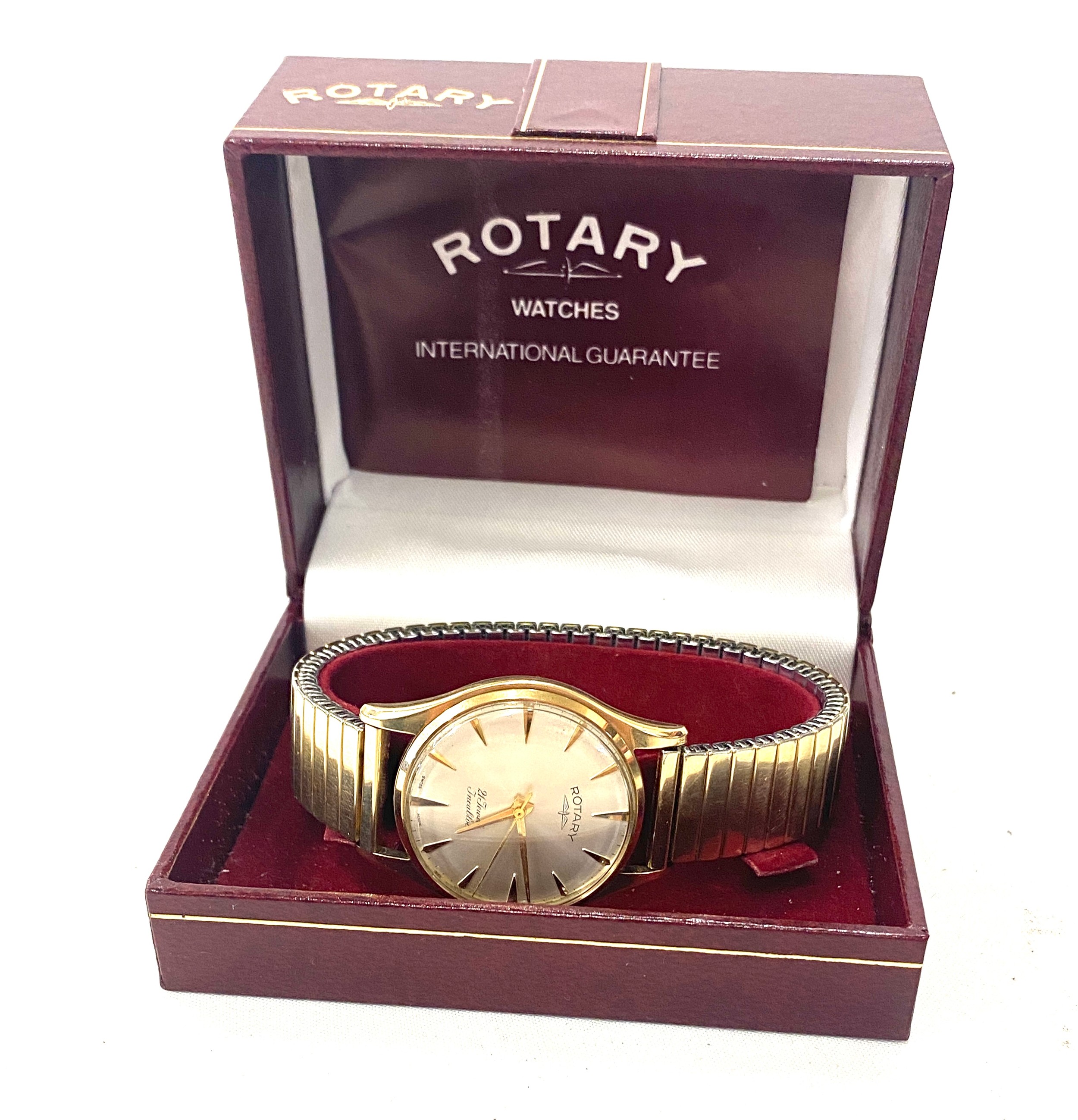Gents 9ct gold Rotary 21 jewel presentation wristwatch, working order, presentation inscription to - Image 3 of 5