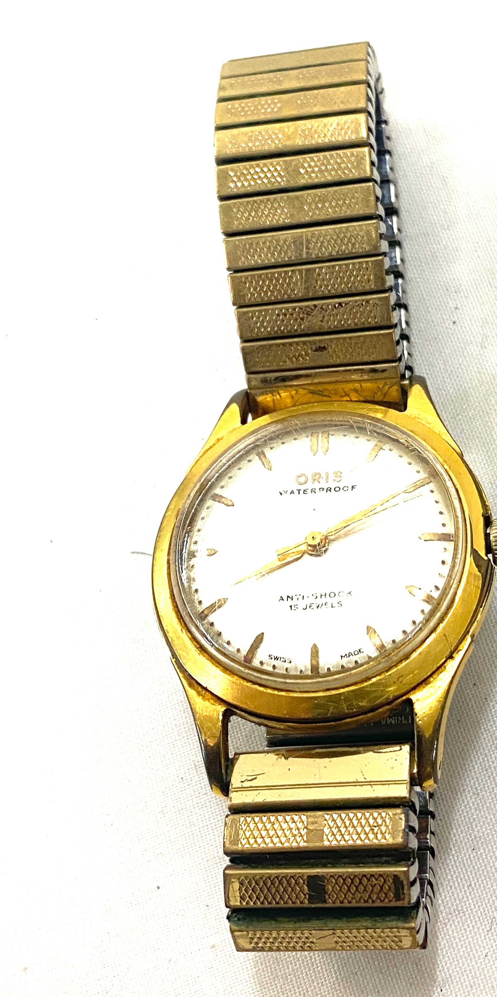 Gents Oris waterproof, anti shock 15 jewel wristwatch, ticks, no warranty given - Image 3 of 5