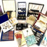 Selection of cased silver plated cutlery sets