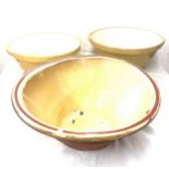 Vintage pancheon and 2 mixing bowls