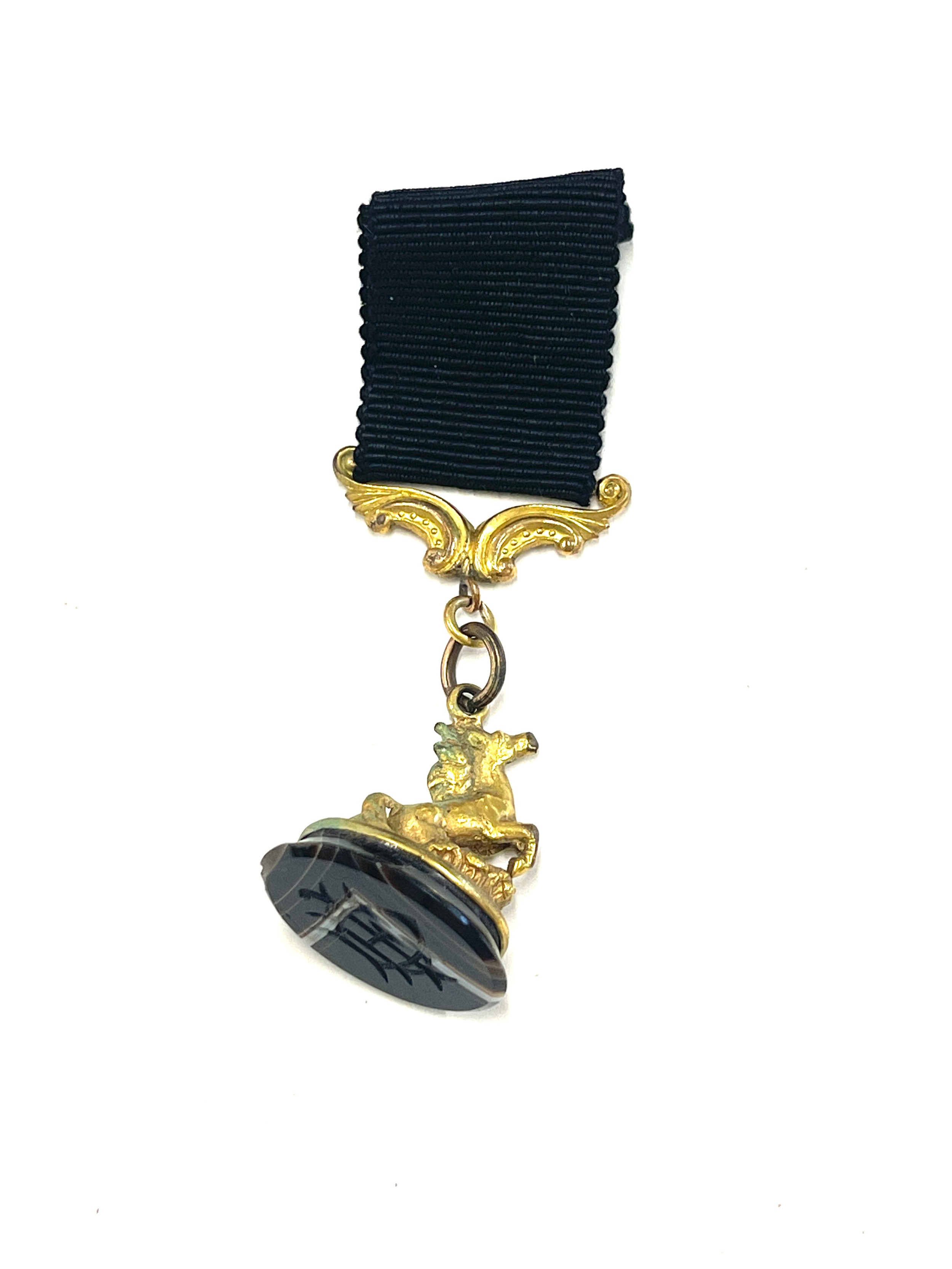 Victorian pocket watch fob seal of a horse