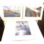 3 Spitfire prints includes Concorde Roll, Lancaster salute and Auf Wiedersehen, all signed