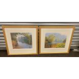 2 Limited edition framed prints by James D Preston River Scene 019/500 and 301/500 each frame