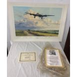 Early Morning arrival spitfire print by Robert Taylor with COA, signed, limited edition 120/ 1175