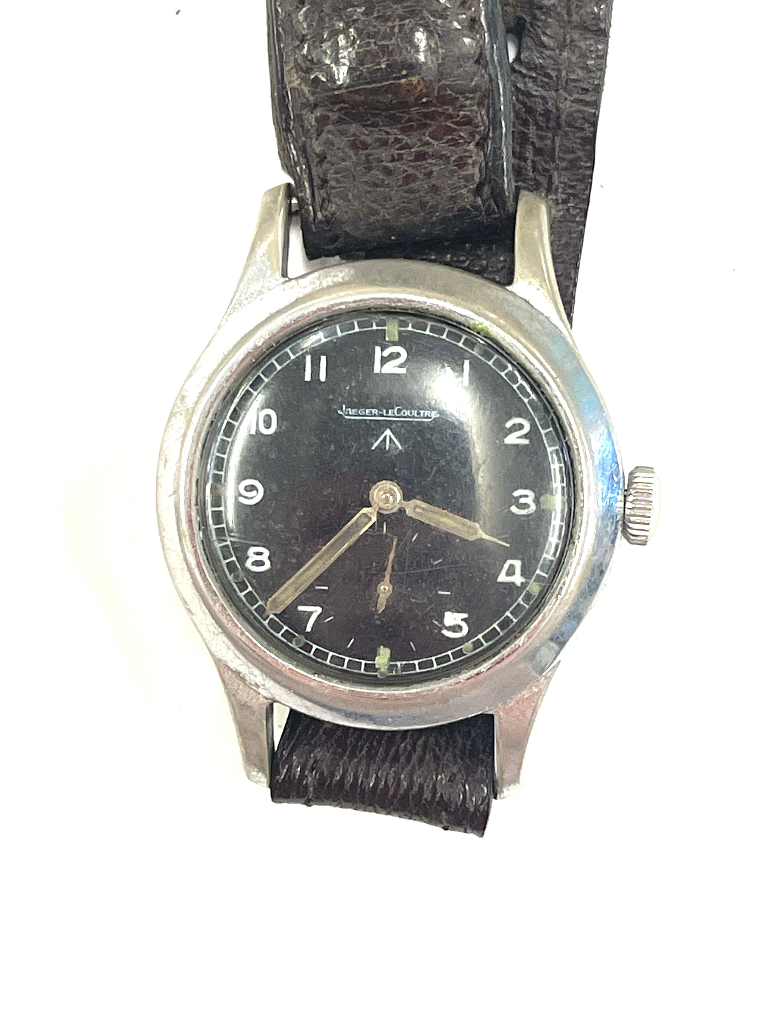 WW2 dirty dozen Jaeger military wristwatch, winds and ticks but no warranty given