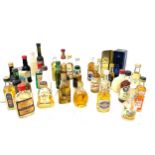 Large selection of alcohol miniatures includes bells etc