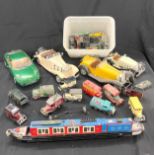 A selection of vintage metal model cars to include Corgi, Burago etc