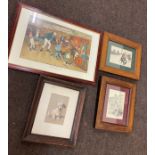 4 Prints by Cecil aldin largest measures 19 inches long 13 inches tall