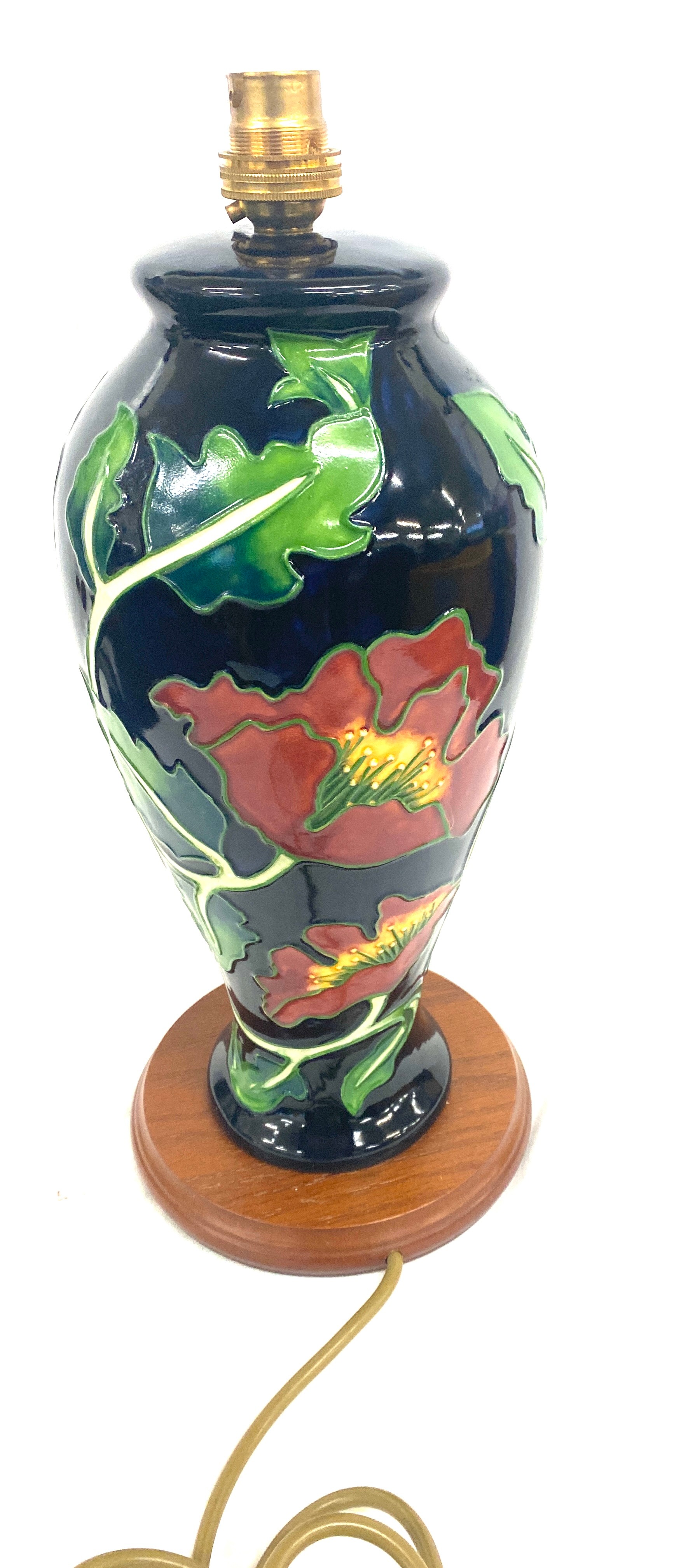 Moorcroft style standard lamp, without shade , working order