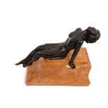 Vintage bronze figure on a marble base, measures approx 7inches tall 8 inches wide