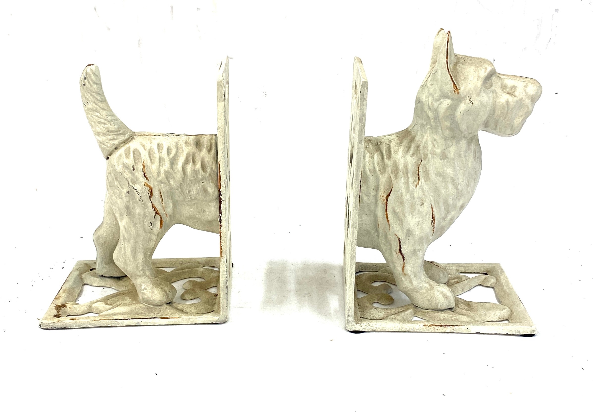 Set of vintage cast iron novelty west highland terrier dog bookends