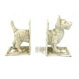 Set of vintage cast iron novelty west highland terrier dog bookends