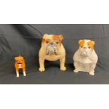 3 Vintage Beswick Bulldog figures, all in over all good condition