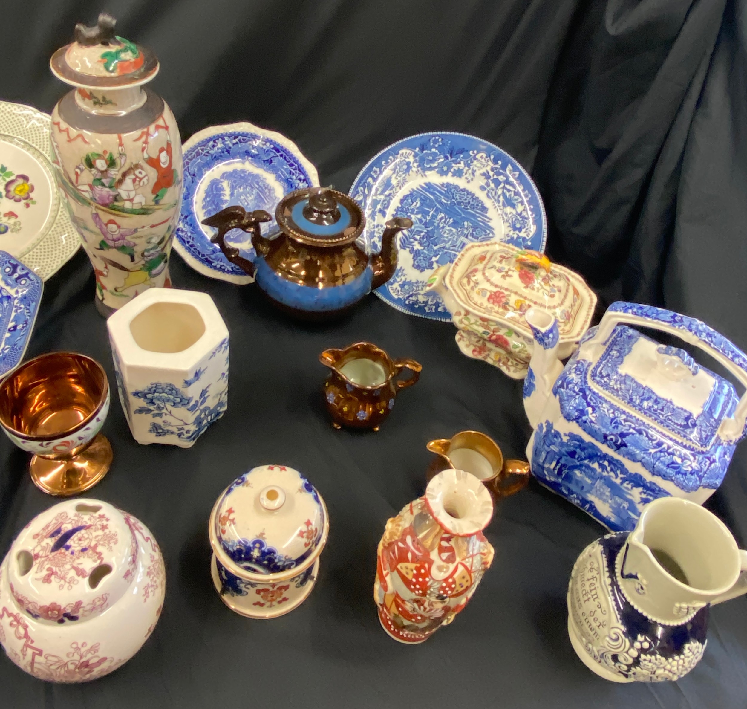 Large selection of miscellaneous pottery includes Lidded vase, Masons etc - Image 5 of 6