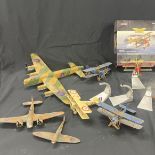 A selection of Corgi aircraft models to include Fokker DR 1, B658, Corgi Lancaster PD119 etc