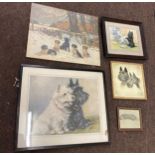 5 Dog prints including Lucy dawson Arthur wardle and Mabel Gear measures 17 inches wide