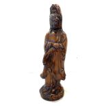 Large brown Guanyin- Chinese goddess of mercy. Measures approx 39 cm