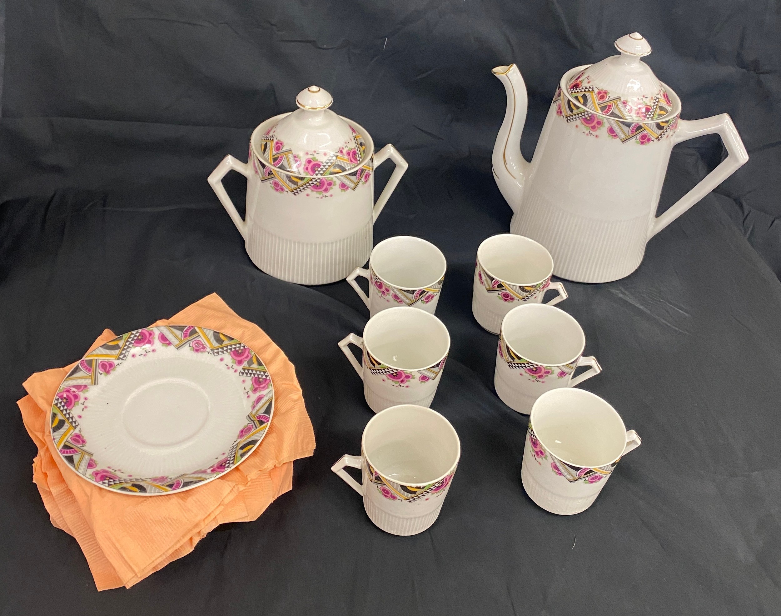Vintage French coffee set - 6 setting, complete