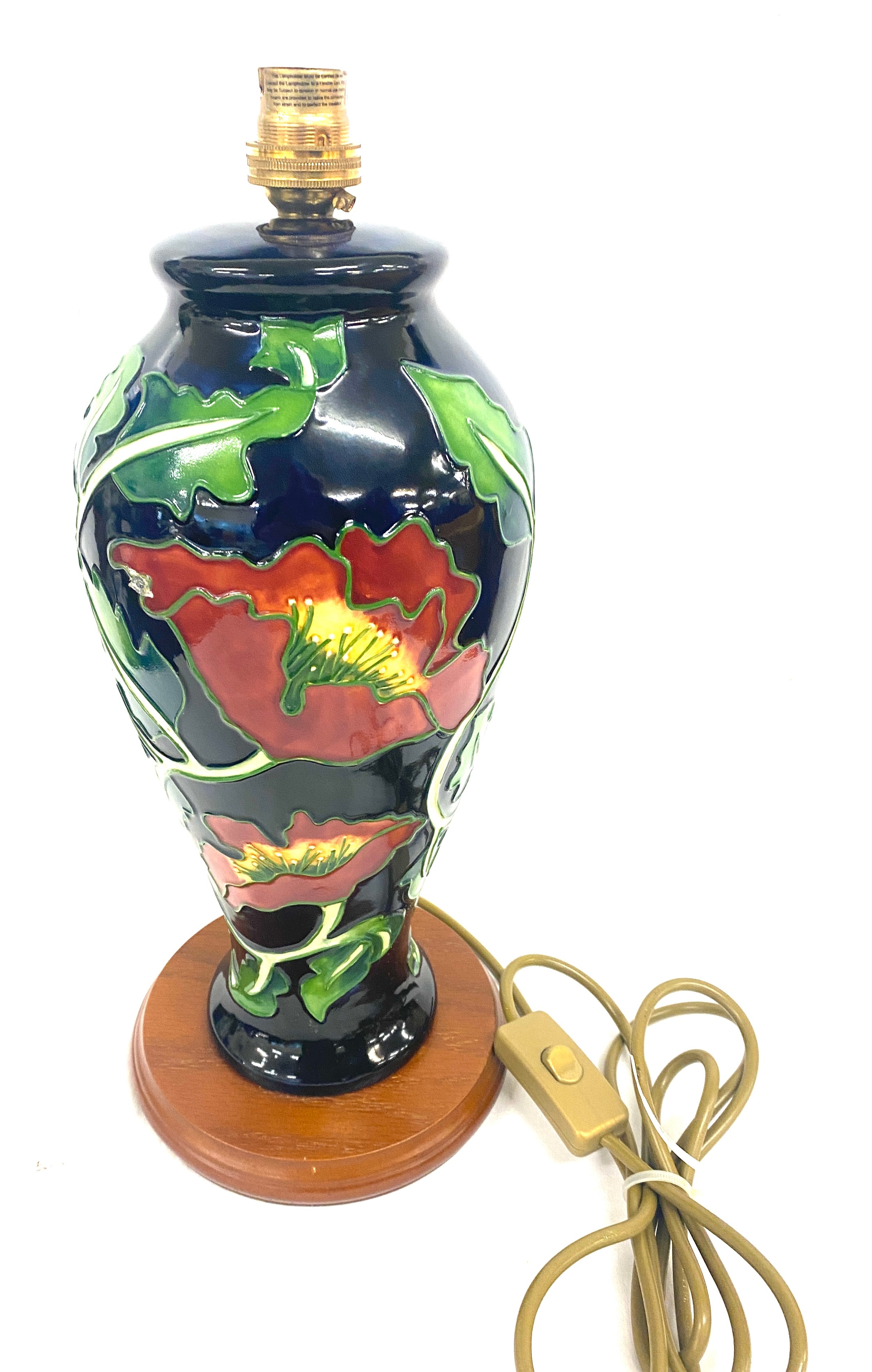 Moorcroft style standard lamp, without shade , working order - Image 2 of 3