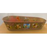 Large bargeware decorative galvanished bath, approximate measurements: Length 53 inches, width 24.