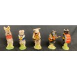 Set of five vintage Beswick pig band figures, over all good condition