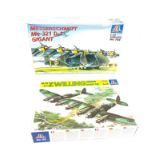 Airplane models Italfri No 119 HE 111 Zwilling German Glider Tugg, Italeri ME 321 D-1 Gigant models,