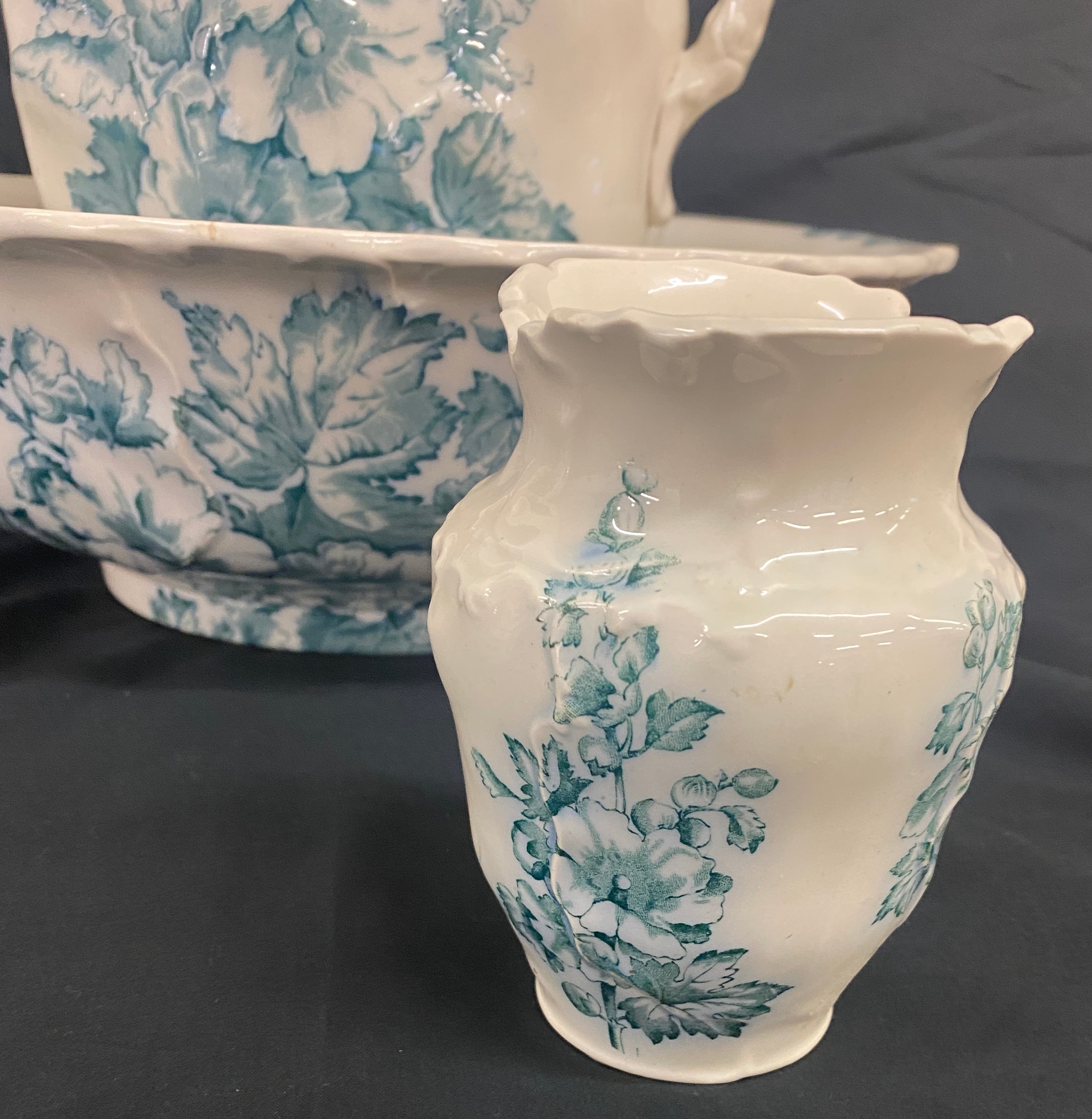 Decorative vintage blue and white jug and bowl - Bild 5 aus 6