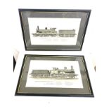 2 Framed railway prints depicting the North Staffordshire Railway no 27, Caledonian Railway No