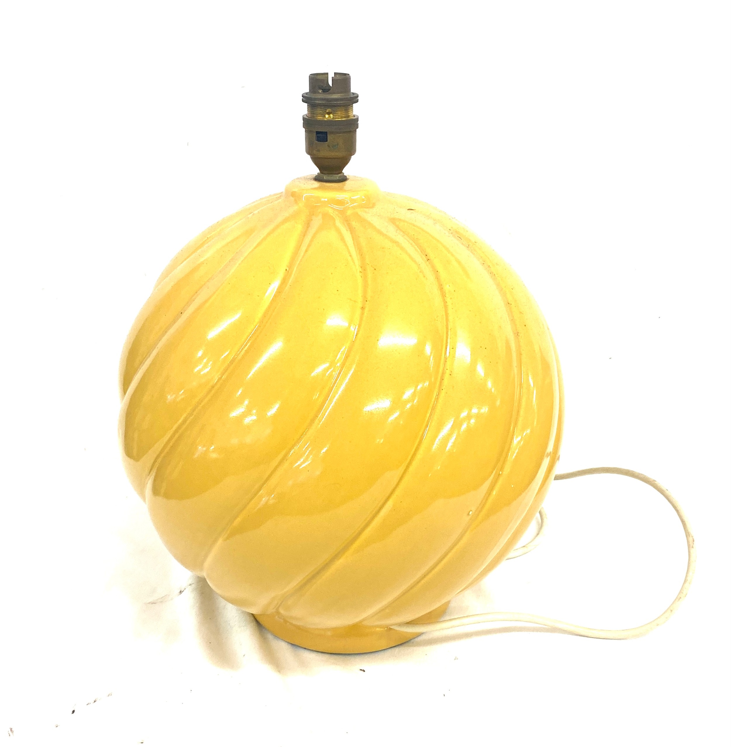 Decorative sphere design yellow standard lamp, no shade working order - Image 2 of 5