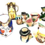 Large selection of assorted Toby Jugs, stamps, Royal Worcester