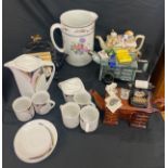 Large selection of miscellaneous to include novelty teapots, Poole plates, part Czech tea set,