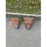 Pair of vintage cast iron hoppers