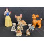 Selection of assorted Disney figures includes Wade, Beswick etc, includes Snow white, Bambi,