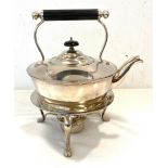 Silver plated Spirit kettle complete with burner