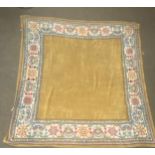 Antique tapestry table cloth, approximate measurements: 61 x 58 inches