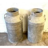 2 Vintage satinless steel milk churns, no lids
