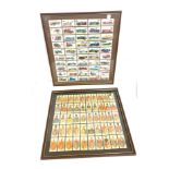 Framed selection of car cigarette cards, Soldier cigarette cards