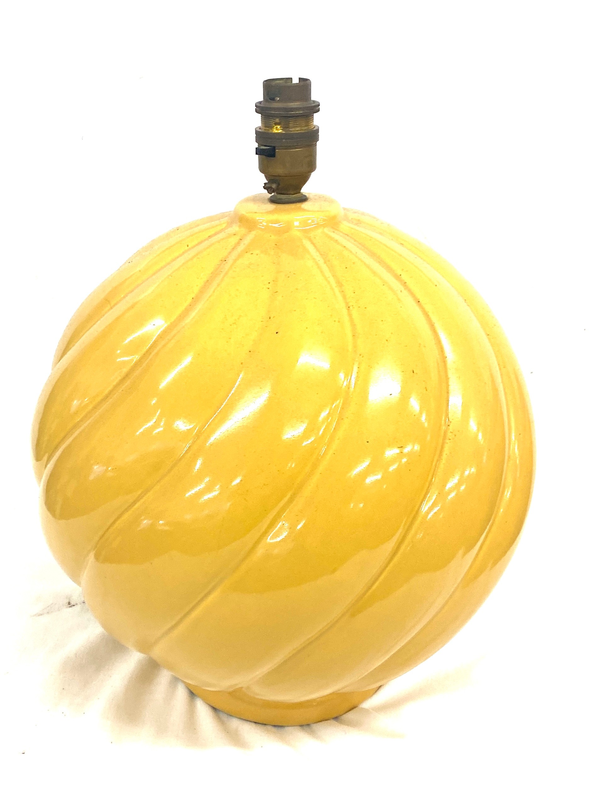 Decorative sphere design yellow standard lamp, no shade working order