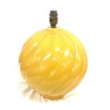 Decorative sphere design yellow standard lamp, no shade working order