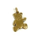 9ct gold teddy bear pendant charm, approximate weight 1.6g