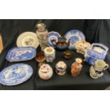 Large selection of miscellaneous pottery includes Lidded vase, Masons etc