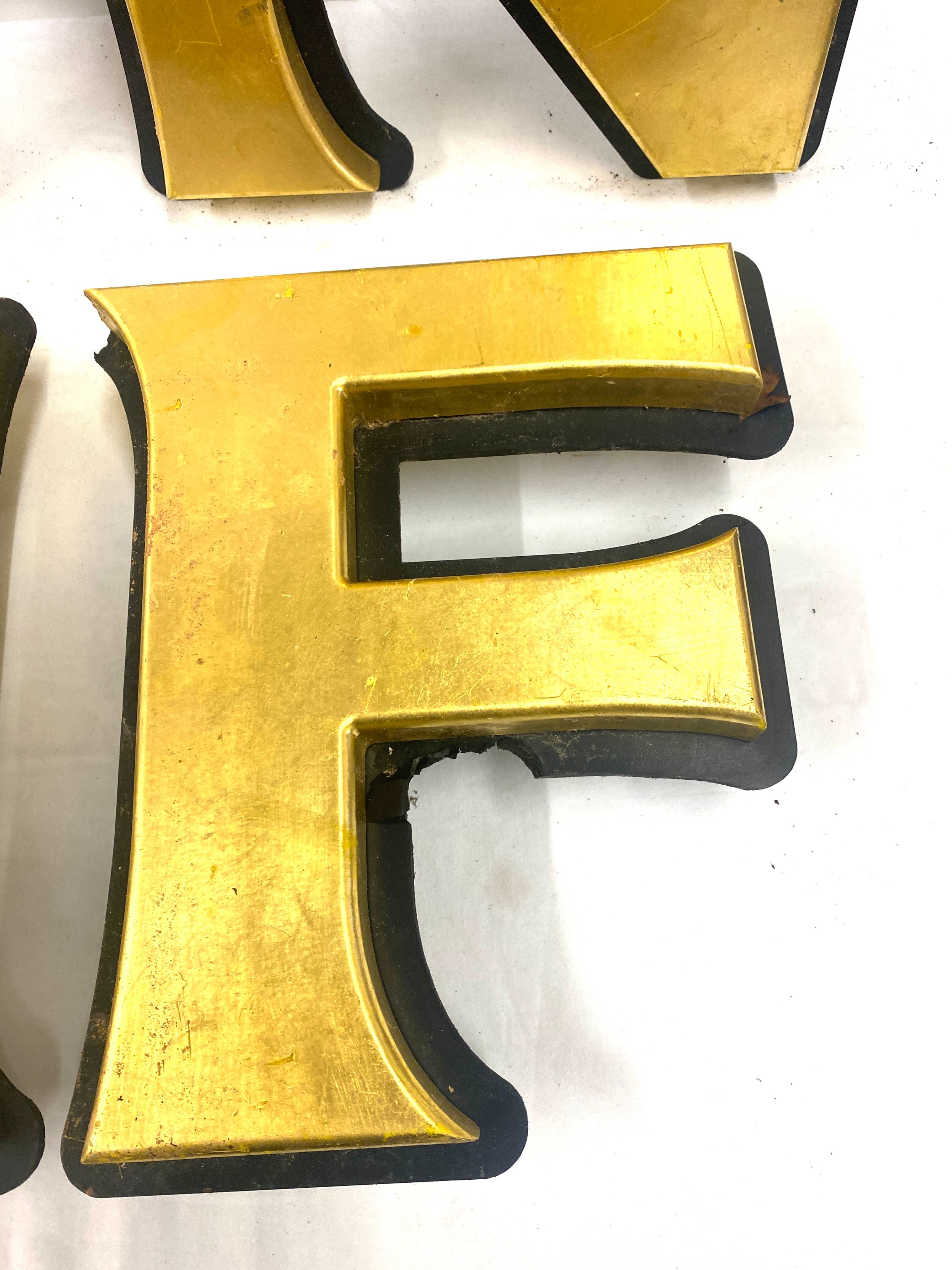 Selection of mounted letters D,N,H,F each measures approx 13 inches tall 13 inches wide - Image 2 of 3