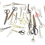 Selection various sized scissors