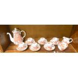 Royal Worcester bone china coffee set, printed with dragons