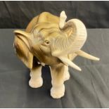 Vintage Royal Dux Elephant figure, measures approx 8.5 inches tall 11 inches wide, damage to tusk