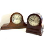 Two mantel clocks one two key hole and one three key hole both with key and pendulum- untested